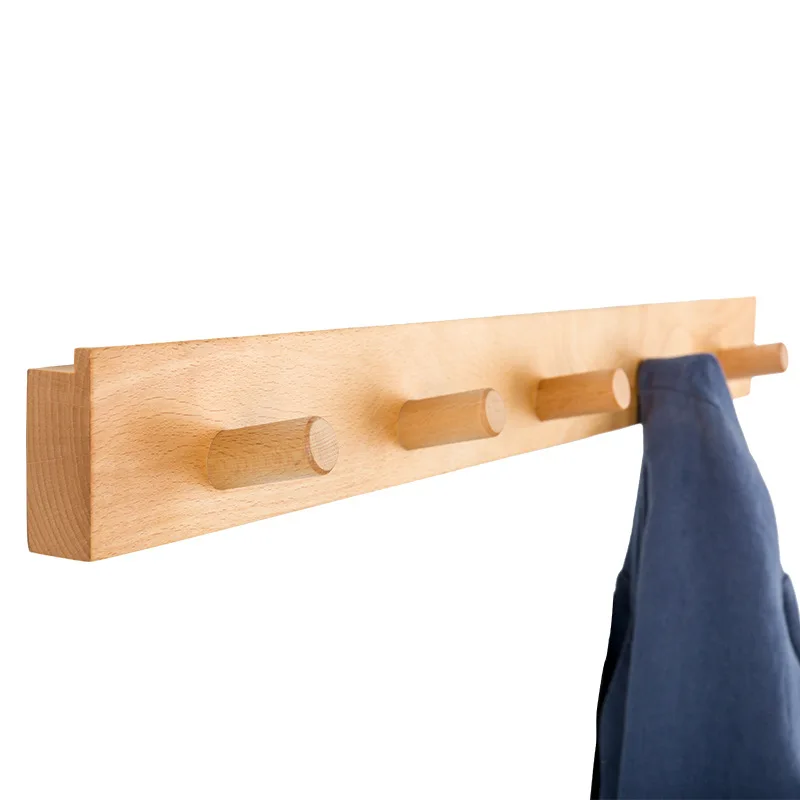 Скандинавская вешалка для дверей из массива дерева с крючком настенная хранения