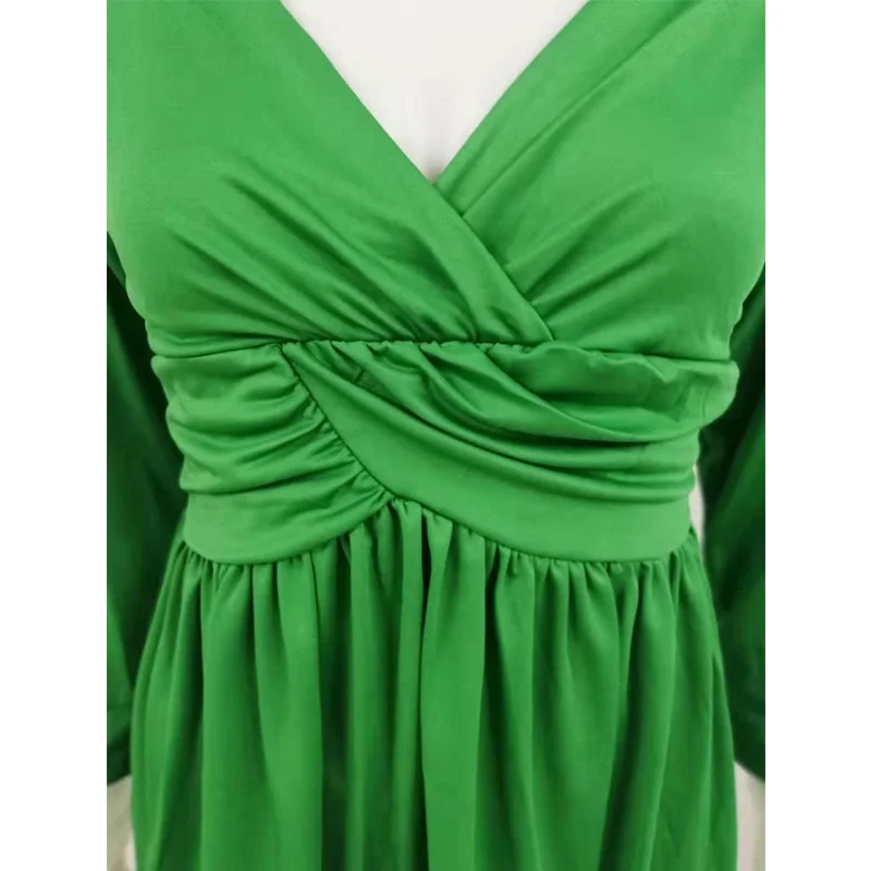 

S-5XL Plus Size T-shirts Women Long Sleeve V-Neck Pleated T Shirt Spring Autumn Fashion Tops Female T-shirt Tee Woman Clothing