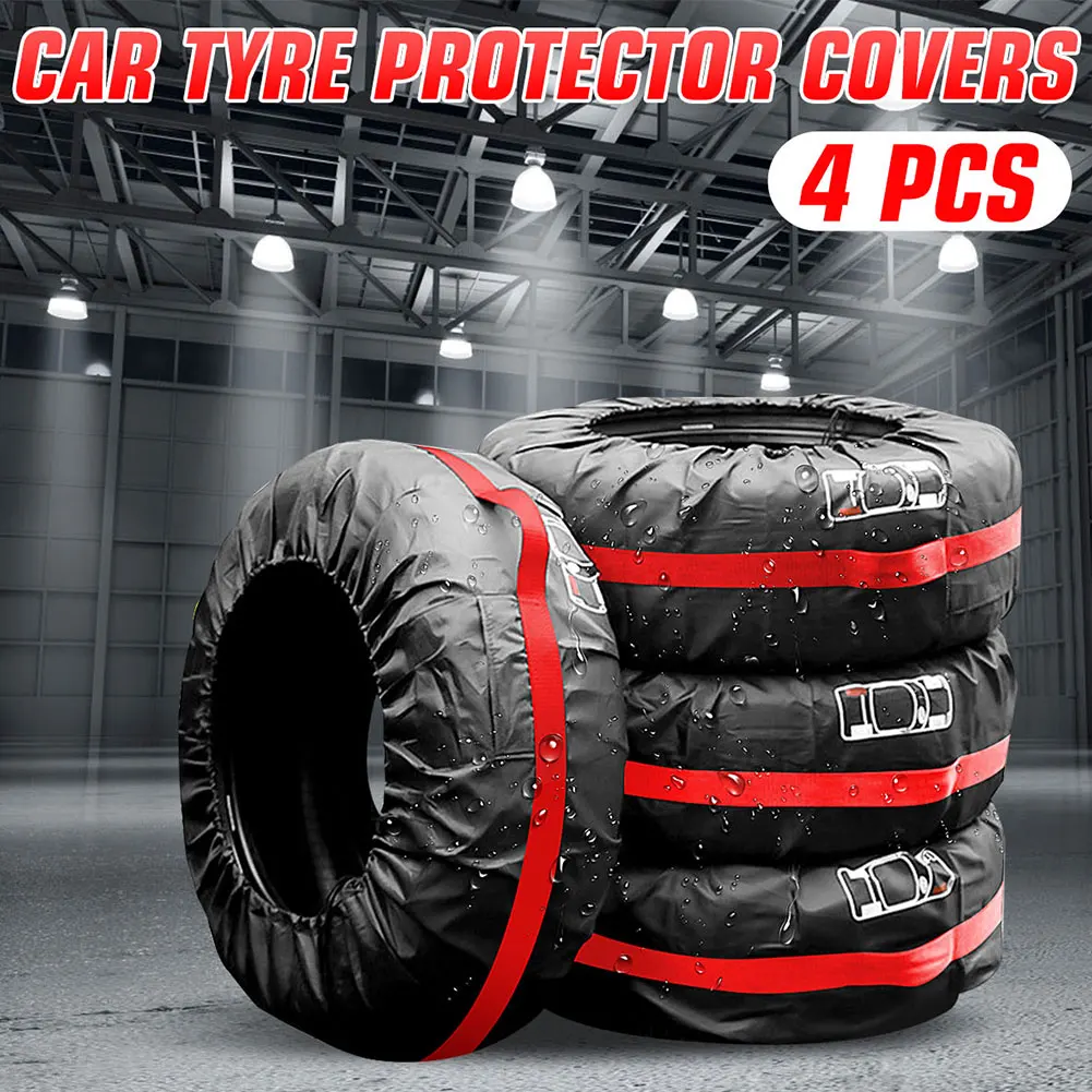 4Pcs/Lot Car Spare Tire Cover Case Polyester Auto Wheel Tires Storage Bags Vehicle Tyre Accessories Dust-proof Protector Styling |