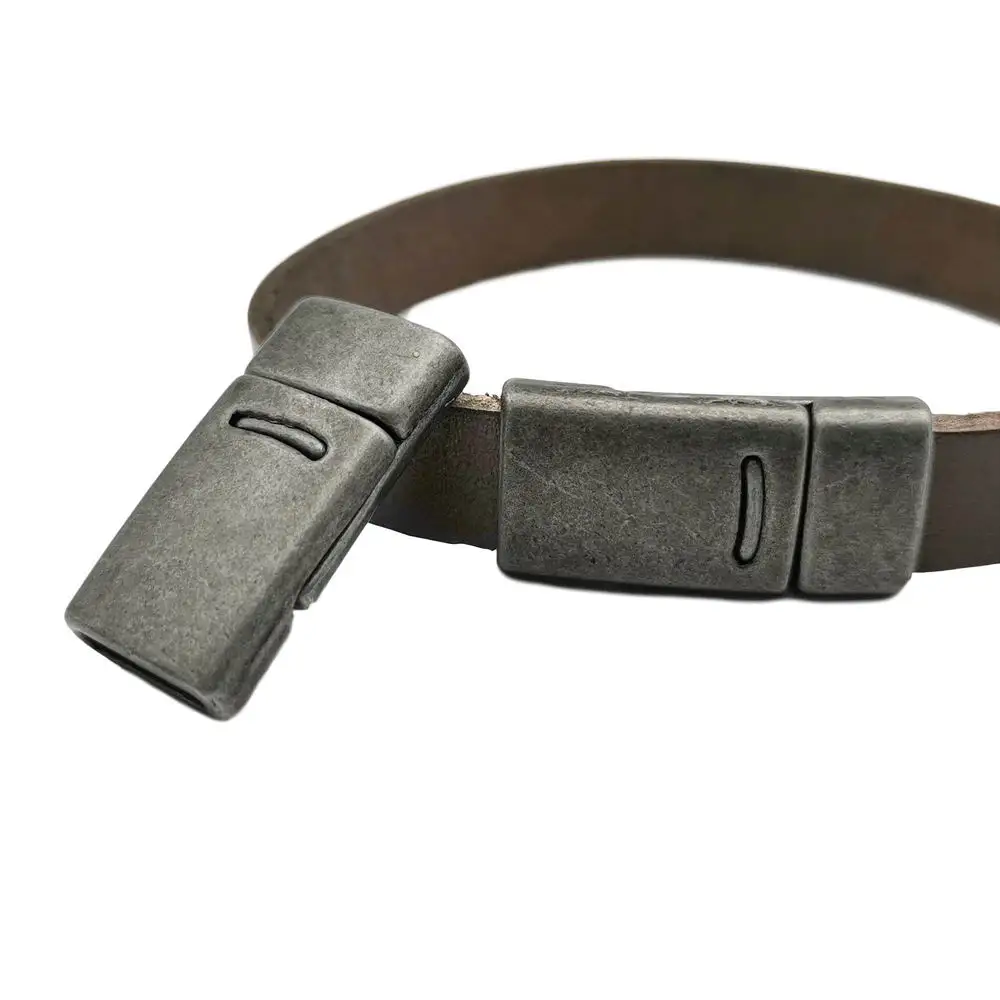 AaaZee 3 sets 10mm Flat Bracelet Making Magnetic Clasps and Closure 10x2mm Hole Antique Tin | Украшения и аксессуары