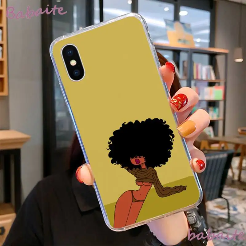 Новинка черный чехол для телефона Babaite из ТПУ с изображением меланина девочек iPhone