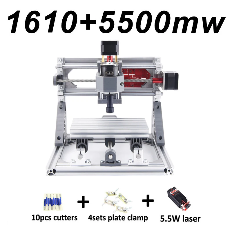 1610 5500mw ER11 CNC 1610 с ER11, diy ЧПУ гравировальный станок, мини Pcb фрезерный станок, резьба по дереву, ЧПУ маршрутизатор, cnc1610, лучшие передовые игрушки - Цвет: 1610 5500mw ER11