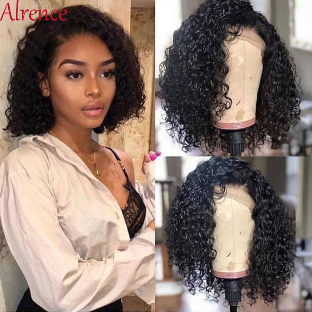 Кудрявые человеческие волосы на фронте Джерри парики с детскими волосами