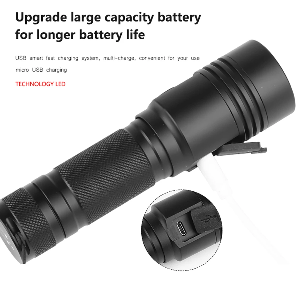 Суперъяркий светодиодный фонарик xhp50.2 водонепроницаемый перезаряжаемый USB