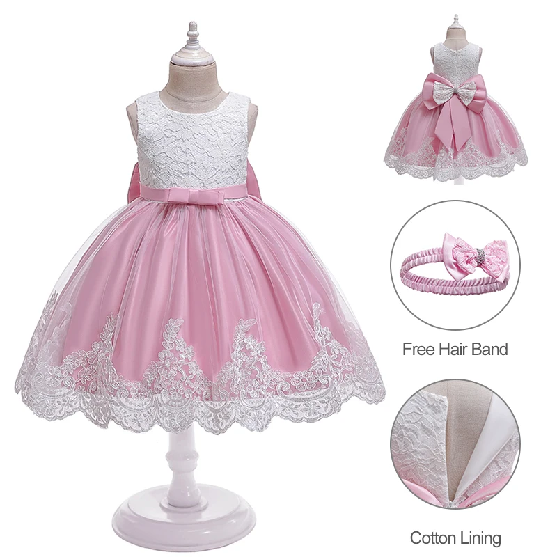 

Children Flower Tutu Dress For 3-10 Years Girls Wedding Birthday Party Princess Dresses Kids Lace Gown Costume Clothing Vestidos