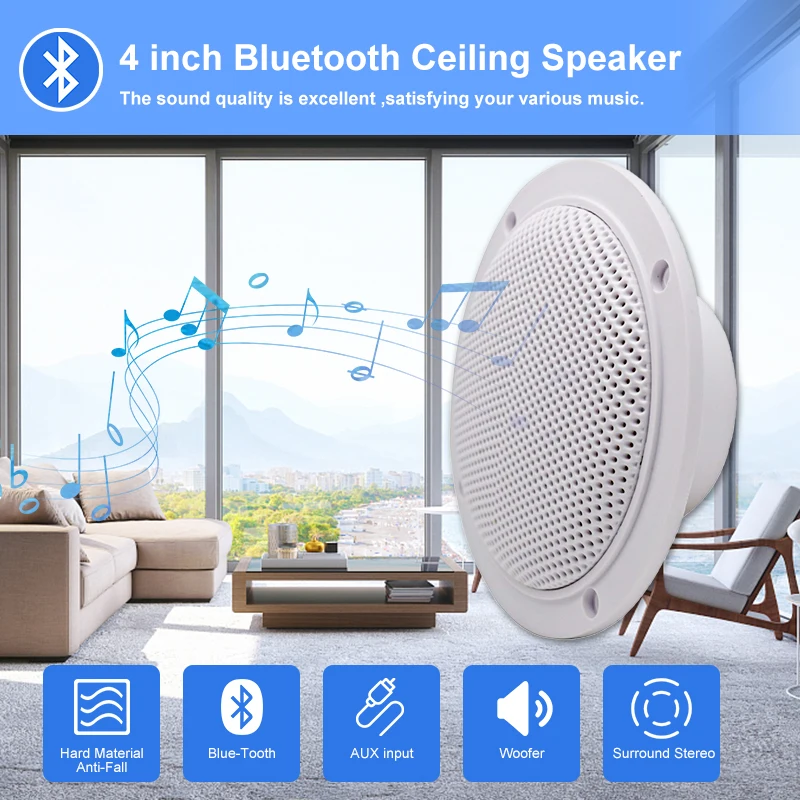 Водонепроницаемый Встроенный цифровой усилитель 2 пары Bluetooth-совместимый