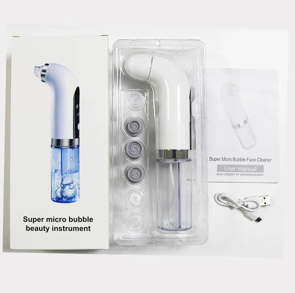 

Electric Small Bubble Blackhead Remover USB Rechargeable Water Cycle Pore Acne Pimple Removal Vacuum Suction Facial Cleaner Tool