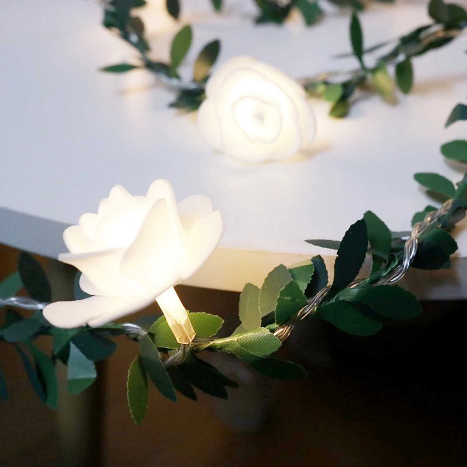 Behogar 9.84ft 20 светодиодный гирлянда в виде лепестков розы украшение сказочные огни