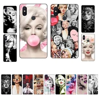 fhnblj marilyn monroe with a cat phone case for xiaomi mi 8 9 10 lite pro 9se 5 6 x max 2 3 mix2s f1