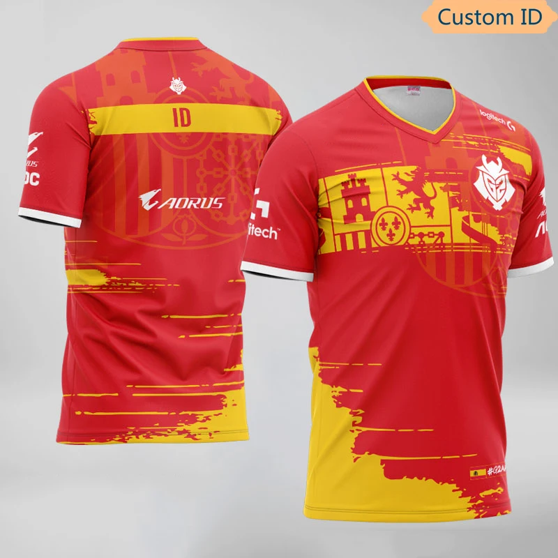 

Customizable shirt with G2 team name, super team LOL DOTA2 CSGO T-shirt, Harajuku Game Contest, hip-hop fashion, 2021