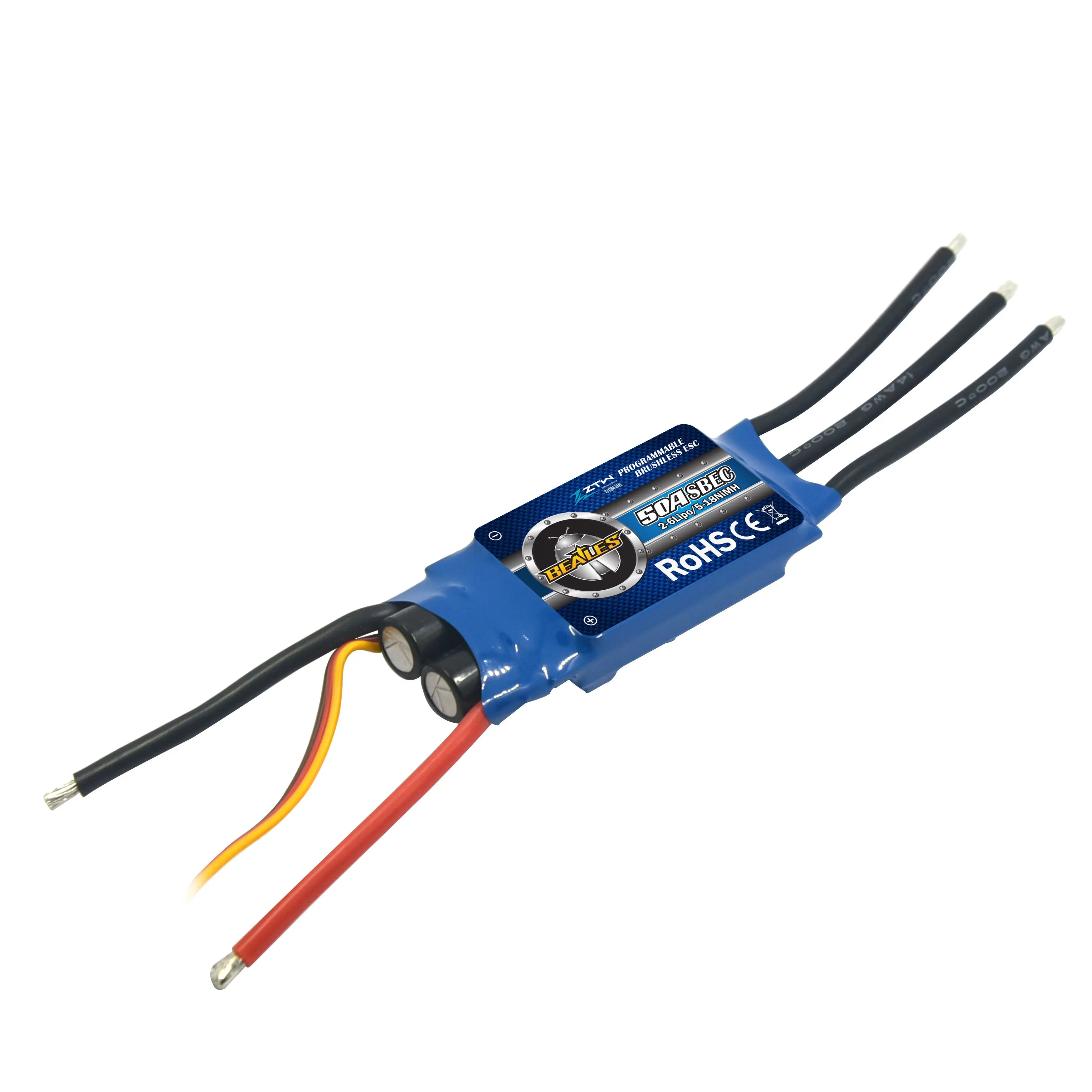 ZTW Beatle Series 2-6s 20A 30A 40A 50A 60A 80A контроллер скорости ESC с Programe картой для радиоуправляемого дрона RC вертолета - Цвет: 50A