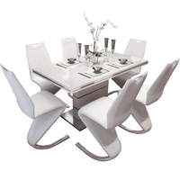dining tables and chairs set for dining room modern tempered glass extending square dining table set 6 chairs