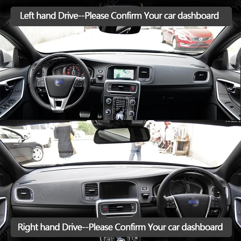 Коврик для приборной панели VOLVO S60 2011-2018 бархатный чехол автомобильной черные