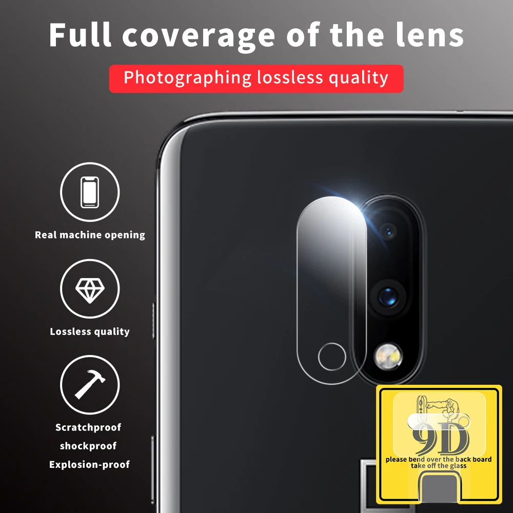 2 шт. для Oneplus 7 7T Pro 9D пленка объектива камеры One Plus Полное покрытие задняя защита