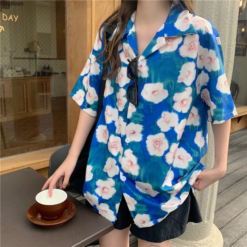 

Женская шифоновая блузка-поло с коротким рукавом, на пуговицах