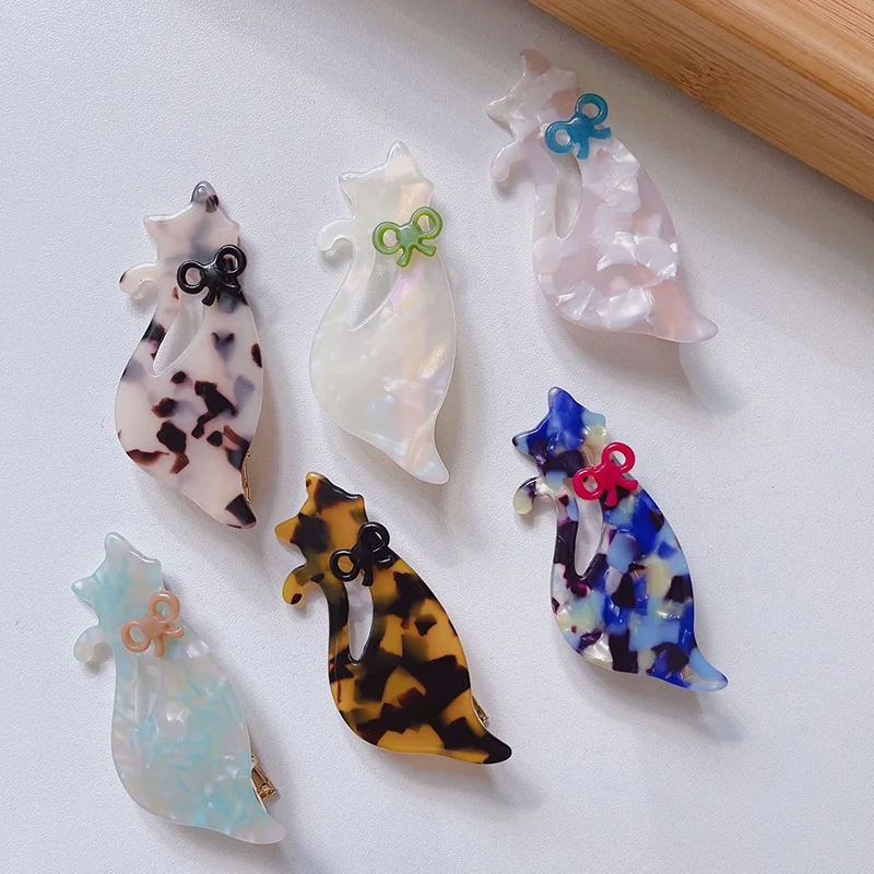 

Женская заколка-пряжка с бантом и котом, 1 шт.