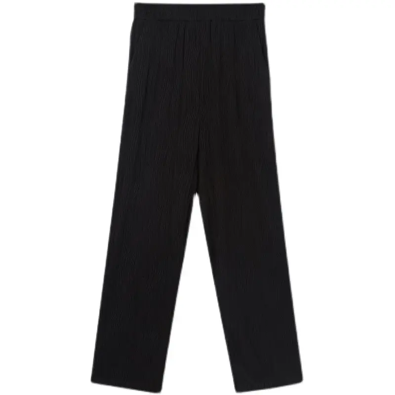 

Men's Trousers Wide Leg Pants Cool Wind New Personalized Pleated Relief Texture Trend Casual Loose Streetwear Couples Panty