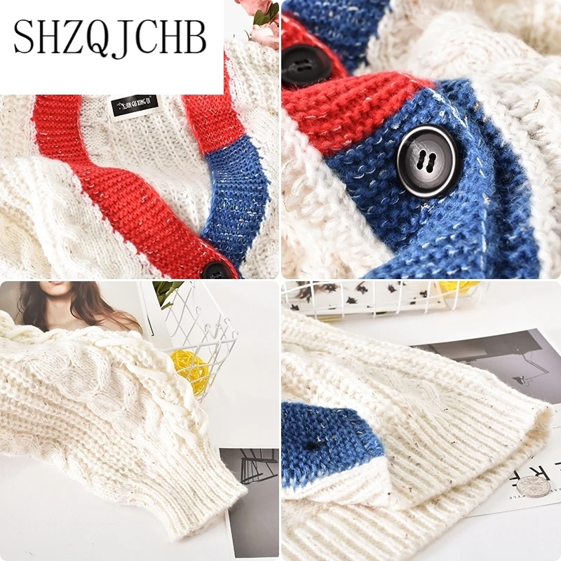 

New 2021 Autumn Fashion Women's Cardigan Sweater Coat Loose Solid V-neck Collar Pockets Long Length Wild Casual TX081