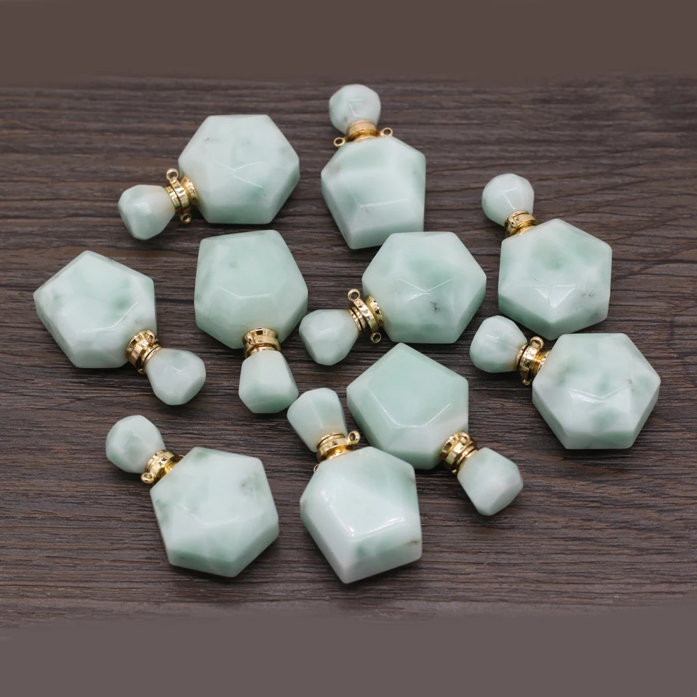

2021New Fashion Romantic Natural Stone Perfume Bottle Pendant Green Angel High Quality Classic DIY Making Necklace Bracelet Gift