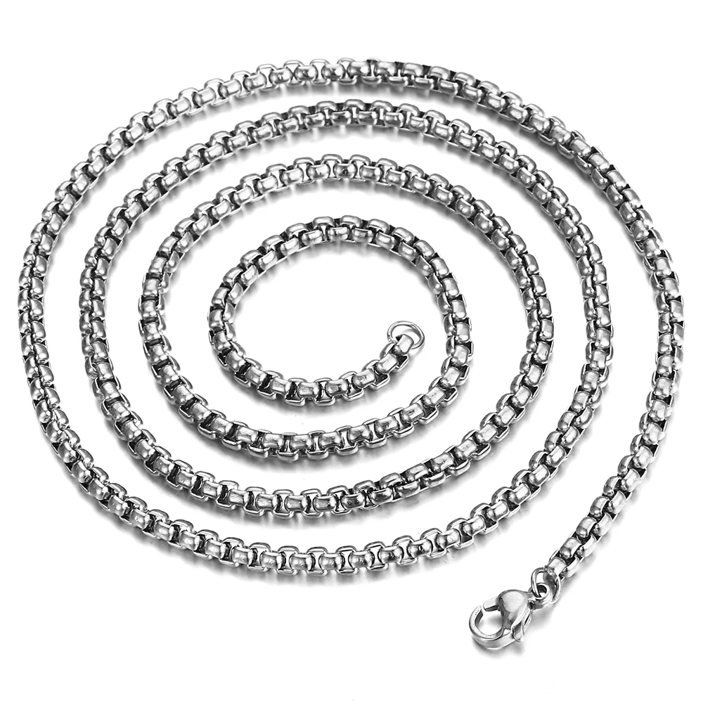 Ожерелье 3 мм из нержавеющей стали для мужчин и женщин панцирная цепь кубинской