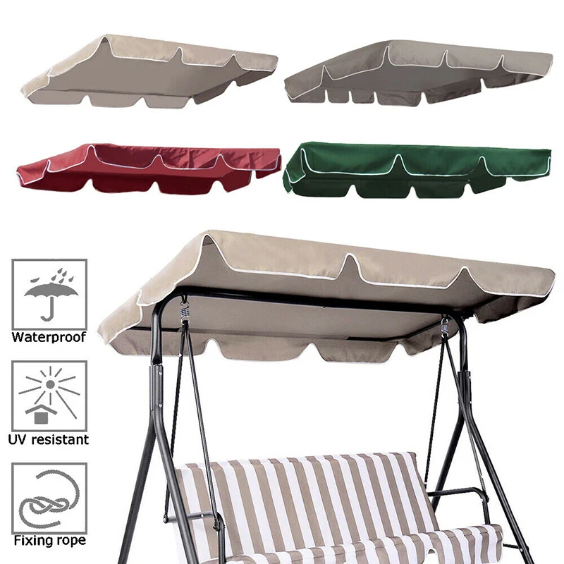 

Summer Waterproof Top Cover Outdoor Swing Chair Hammock Canopy Replacement Garden Sun Protection Swing Awning