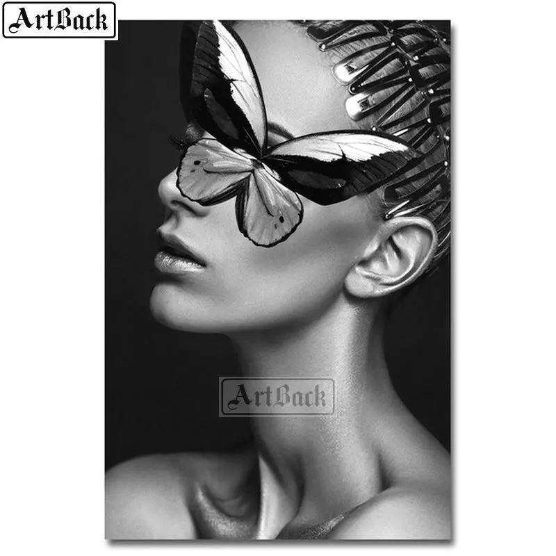 

5d diy Алмазная картина бабочка женщина полный квадратный сексуальный портрет Алмазная мозаика 3d круглая Вышивка ремесла художественное укр...