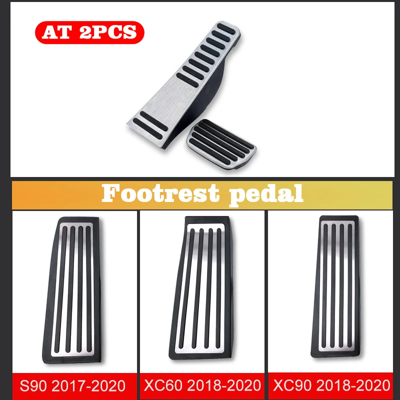 

For Volvo XC90 2015-2018 XC60 S90 V90 2017 2018 2019 Auto Accelerator Footrest Pedal Brake Clutch Pad Cover Set Car Accessories
