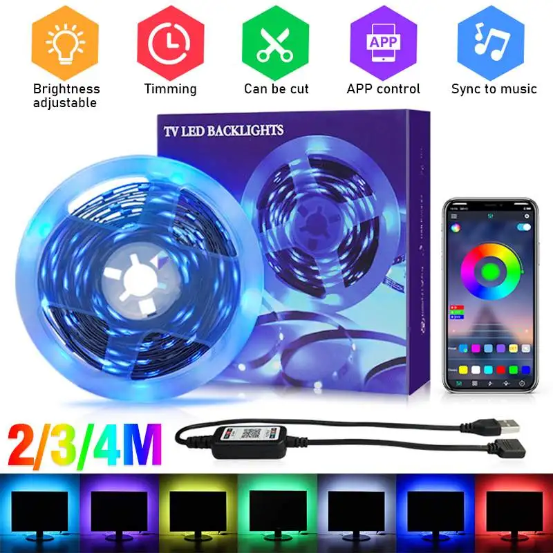 

RGB-подсветсветильник светодиодная для телевизора, 5 В, 2/3/4 м