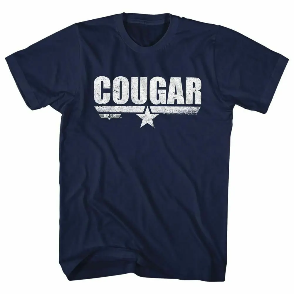 Top Gun Cougar темно-синяя взрослая футболка | Мужская одежда