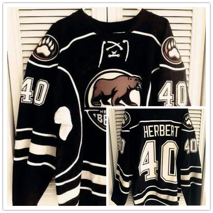 

Rare Vintage 2015-16 Bears #40 Caleb Herbert MEN'S Hockey Jersey Embroidery Stitched Customize any number and name