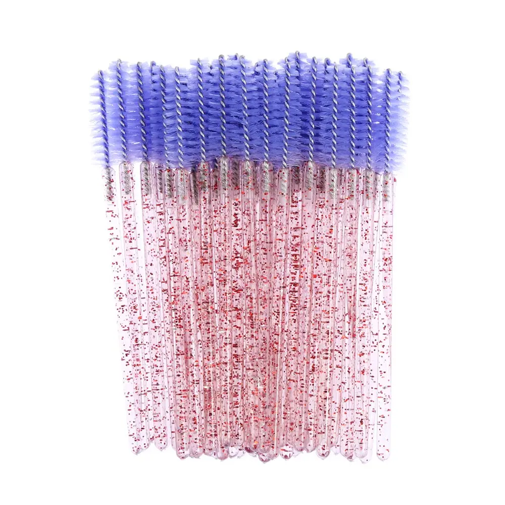 1light purple 1 50 шт. одноразовый Кристалл щеточки с тушью для ресниц палочки Аппликатор Прививка ресниц Керлинг гребень Красота Макияж инструмент для ресниц кисти - Handle Color: 1light purple 1