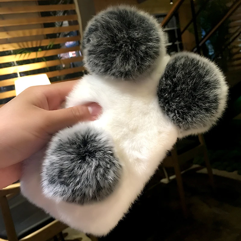 3d furry fluffy case for iphone 12 mini 12 pro max se 2020 x 10 6 6s 7 8 plus xr xs max warm soft bunny hair plush phone cover free global shipping