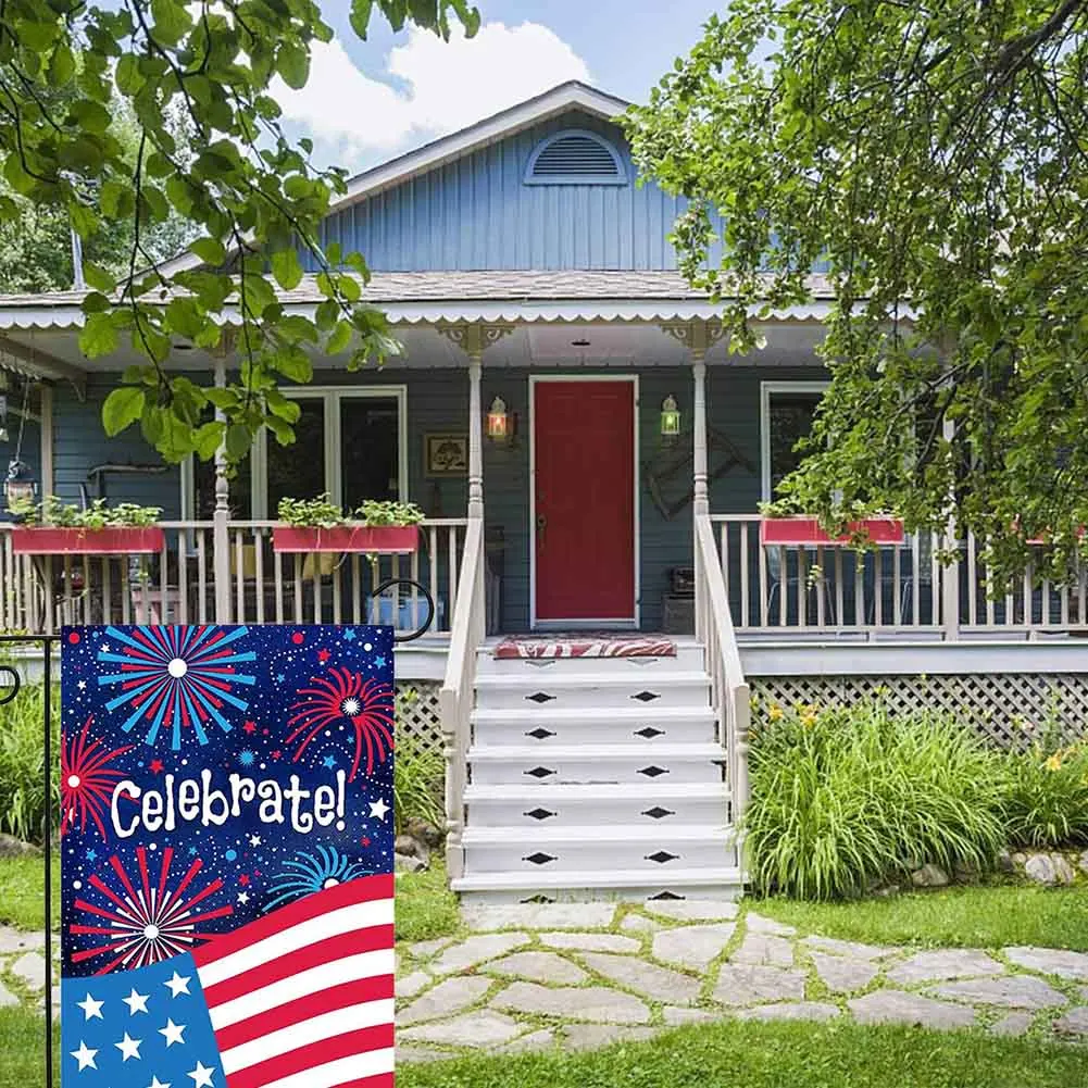 4 июля сад флаг двухсторонний открытый для сада патриотические США звезды полосы