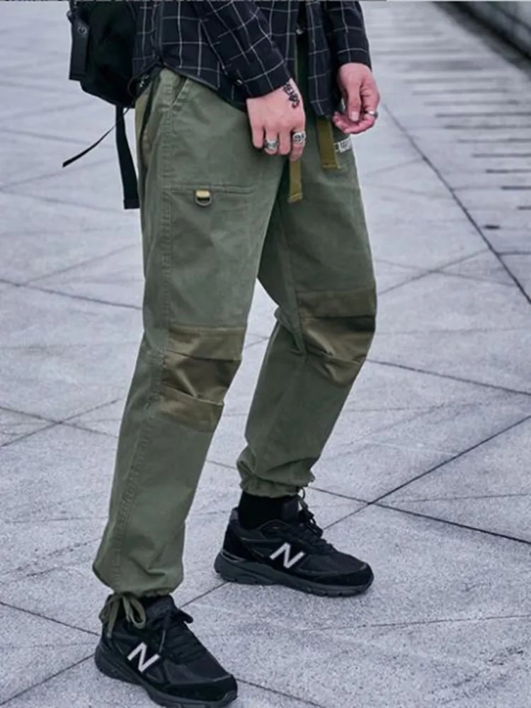 

2021 Autumn winter new cargo pants men's functional style casual pants high Street fashion multi - pocket small feet pants
