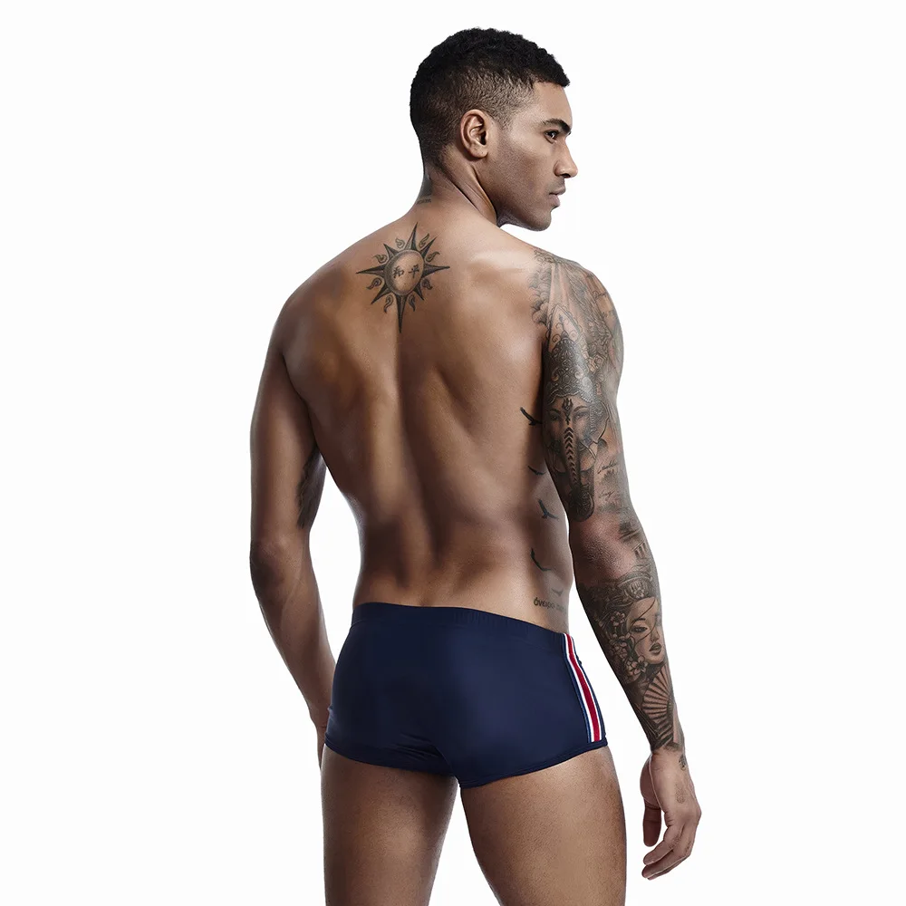 

European And American Fashion Boxer Swimming Trunks New Color Matching Swimsuit Hot Spring Beach Swimsuit Men's Swimming Sports