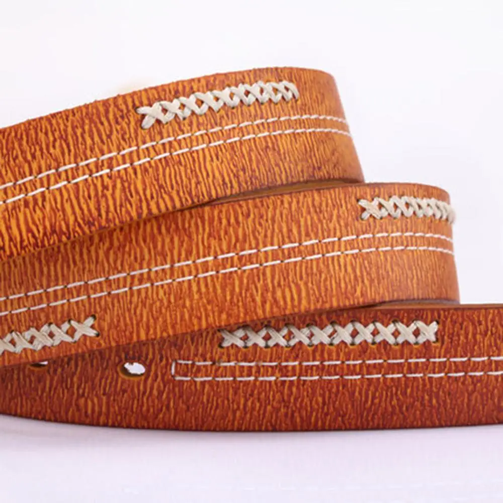 Unique Design Belt Quality Pure Cow Genuine Leather Belts Jeans 2.8cm Wide Female Fashion Brown Accessories FCO187