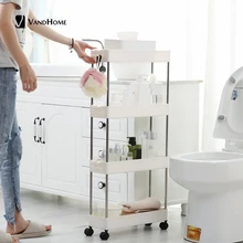 VandHome 2/3/4 Layer Storage Rack Kitchen Fridge Side Shelf With Wheels Bathroom Racks Organizer Shelves Shelf Gap Holder Cart VandHome 2/3/4 Layer Storage Rack Kitchen Fridge Side Shelf With Wheels Bathroom Racks Organizer Shelves Shelf Gap Holder Cart