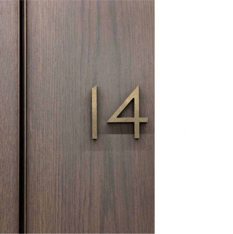 Латунные Номера для двери отеля наружная металлическая пластина квартир и