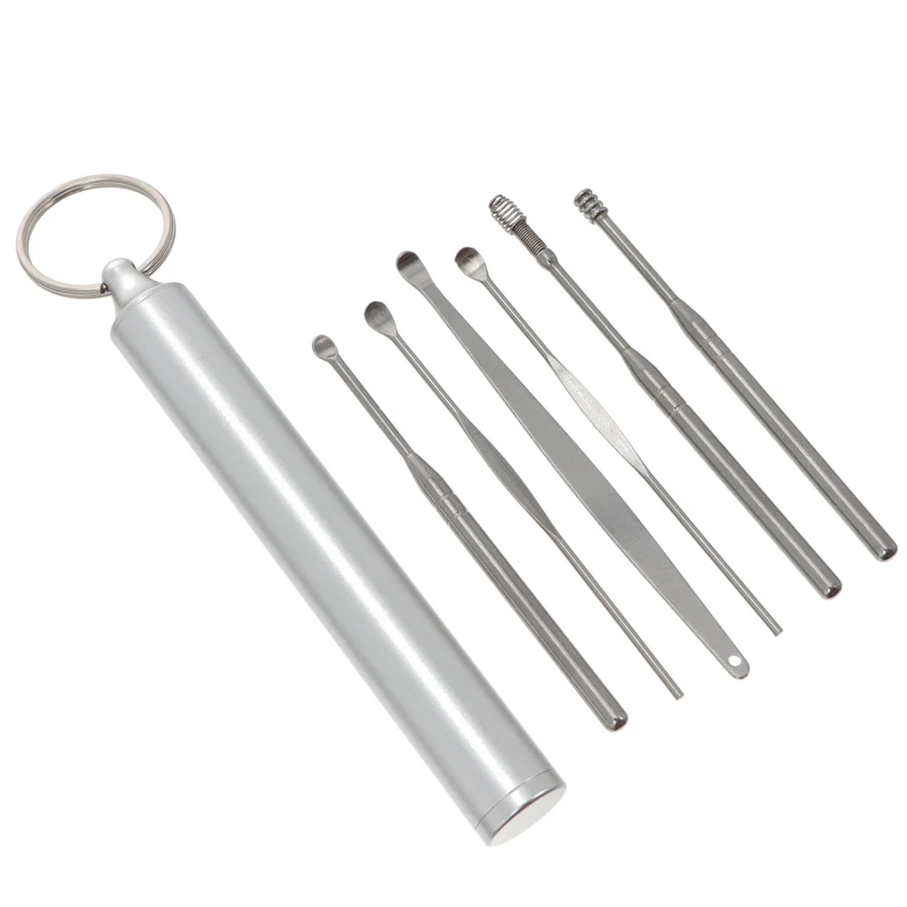 

1 Set Ear Wax Remover Set Stainless Steel Kids Adults Ear Spoon with Storage Box