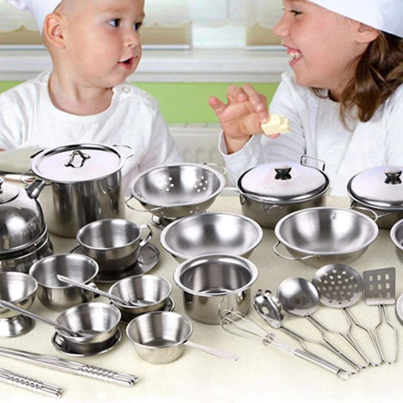 

40pcs Play Pots Pans Set for Kids Kitchen Playset Pretend Cookware Cooking Toys 97BC