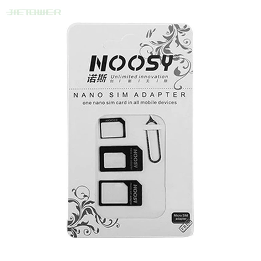 3000 компл./лот 4в1 Noosy Nano SIM карта микро сим-карта в стандартный адаптер конвертер