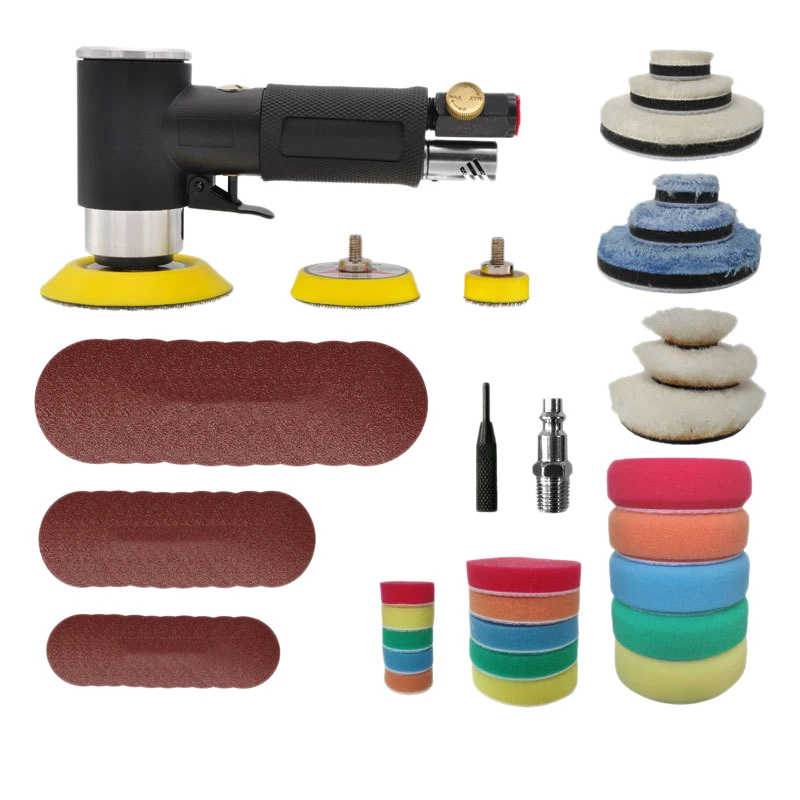 Черный 1/2/3 дюйма Ran Orbital Air Sander Мини пневматический шлифовальный станок для работы