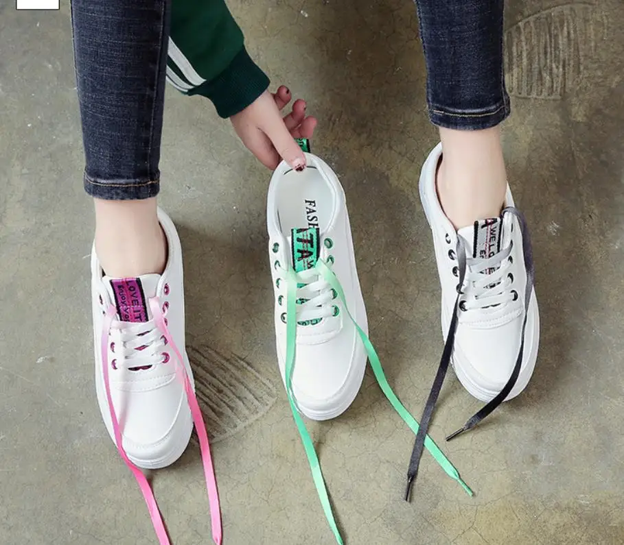 Новые женские модные белые кроссовки из мягкой искусственной кожи 2019 Лучшие