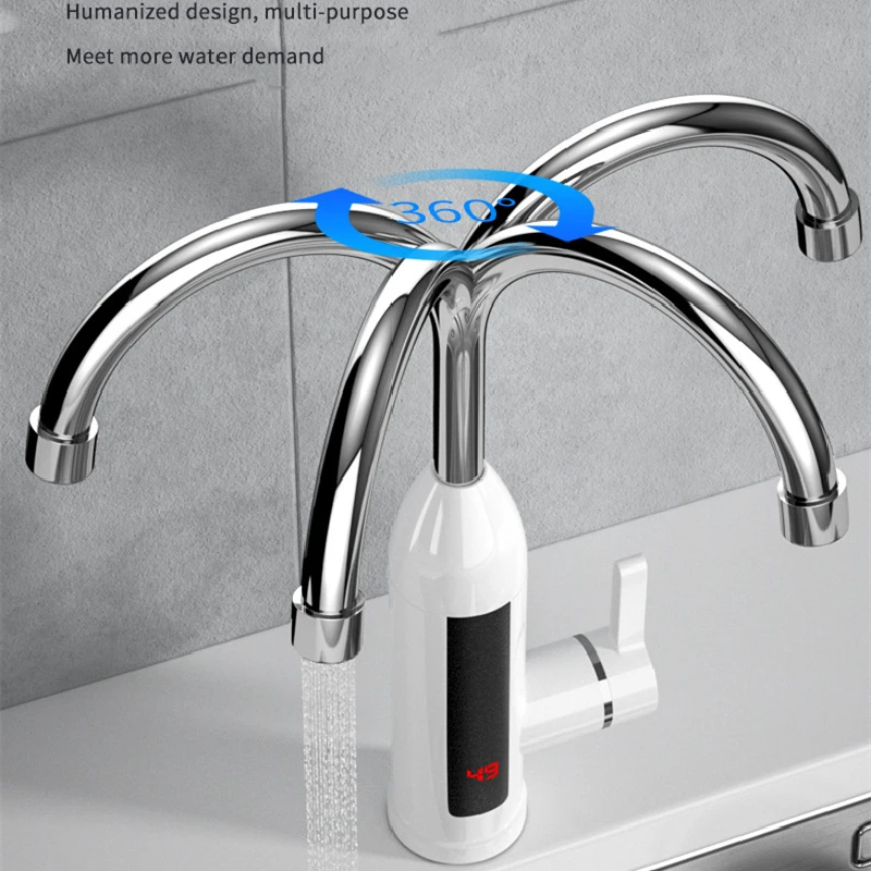 Water Heater Electric Display Kitchen Tap Instant Hot Water Faucet Heater Cold Heating Instantaneous Water Heater 3000w Water