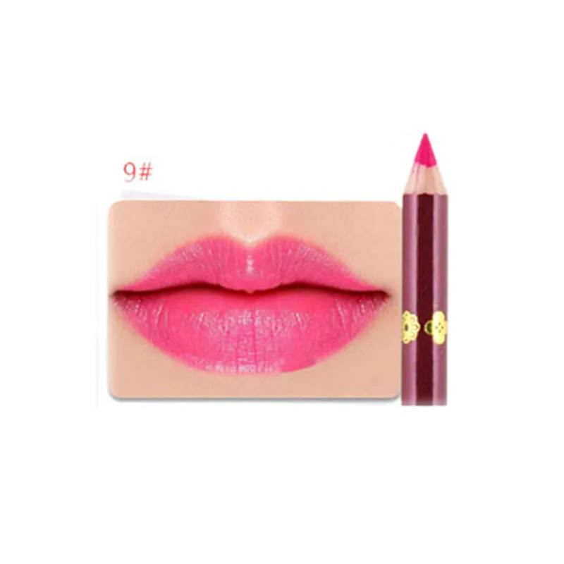 09 Карандаш Lipliner, цветной матовый деревянный карандаш для губ, 12 цветов, водостойкий, стойкий, легко одевается для макияжа, косметический, для салона красоты - Цвет: 09