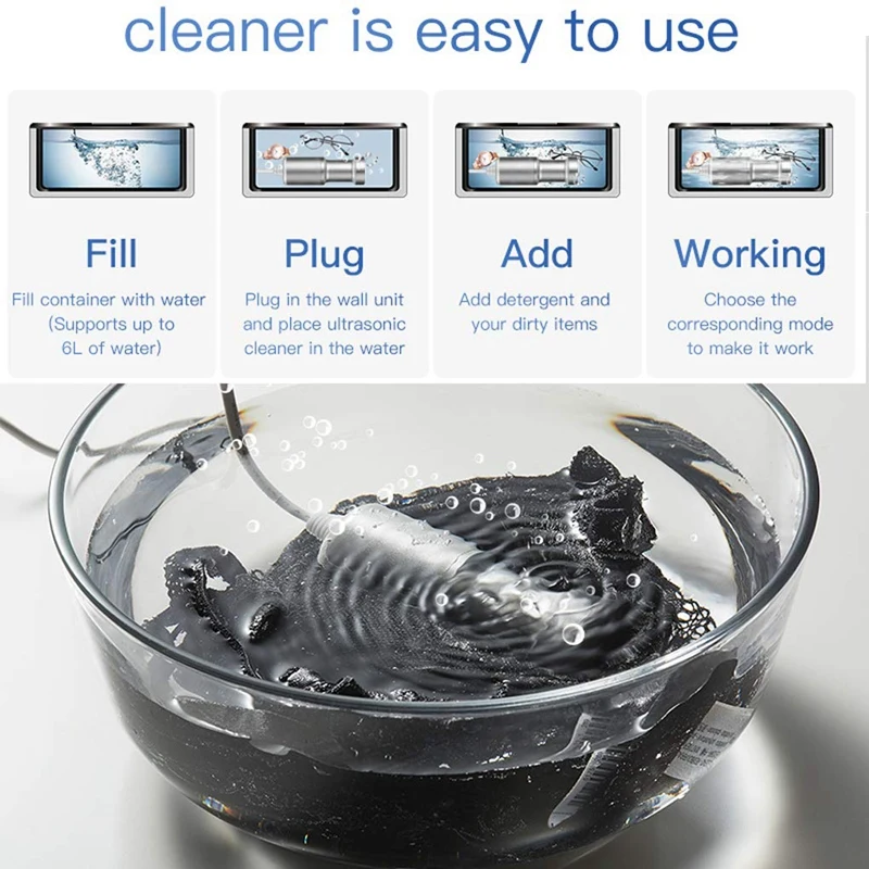 

Jewelry Cleaner Mini Ultrasonic Cleaner Washing Machine for Fruit, Gl Denture, Jewelry Diamond Accessories