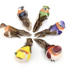 Мини Искусственные Птицы, искусственные перья, пенопластовые гвоздики, свадебное украшение, украшение