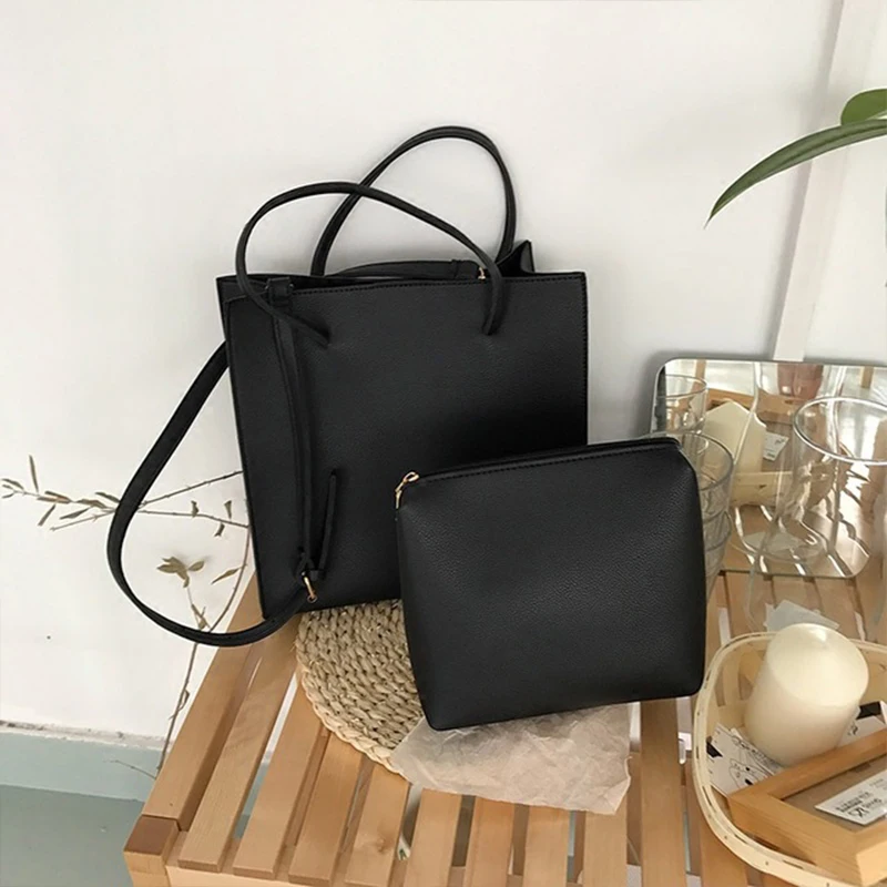 

Retro Crossbody Bag Square Women Shoulder Bags Ladies Large Capacity Pocket PU Leather Fashion Women's Composite Bags Tote