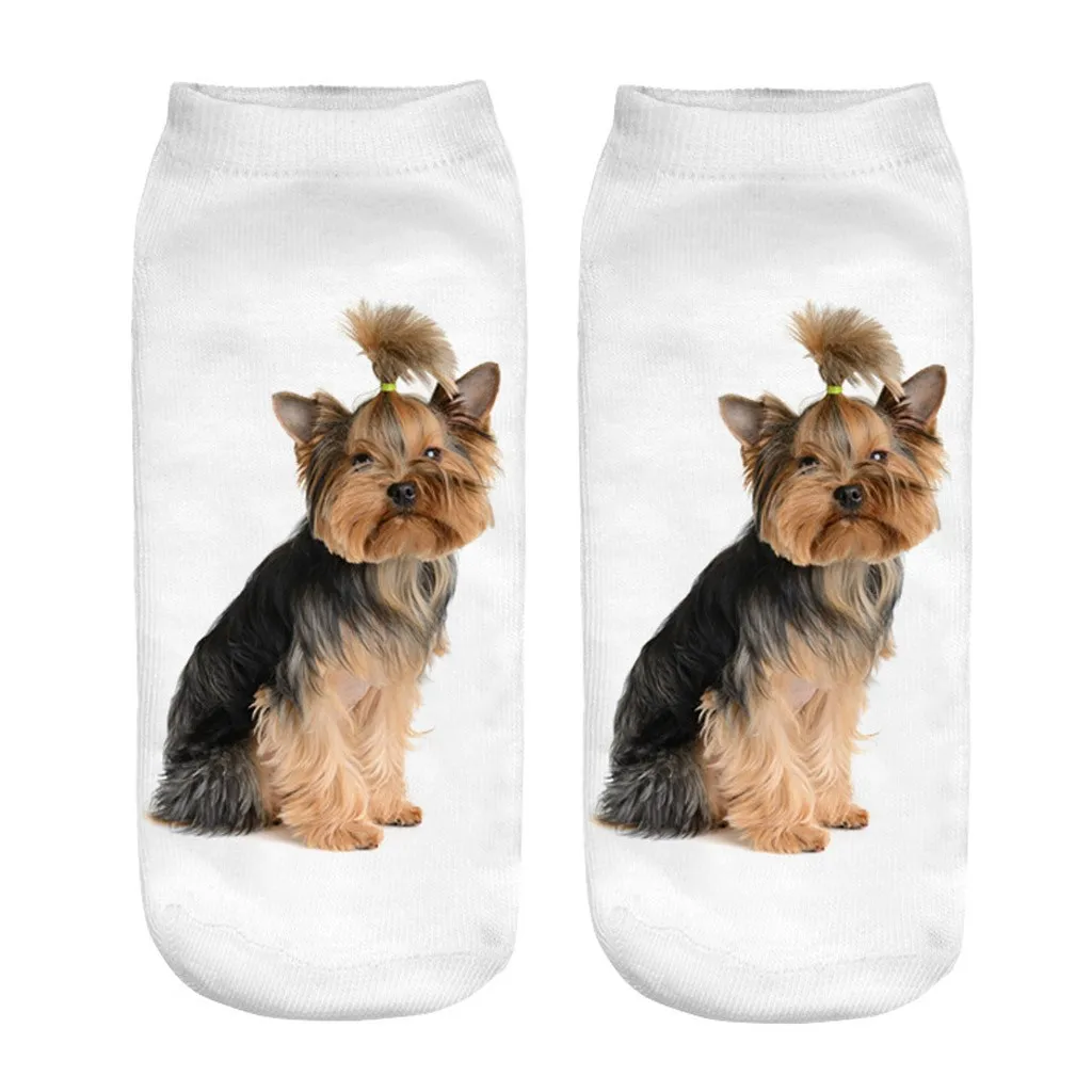 

2019 NEW sock 3D Cartoon Funny Crazy Cute Dog Amazing Novelty Print Ankle Socks Comfortable Cute Animal Short ladies socks Y726