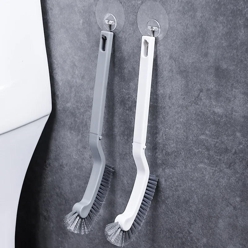 

1pc Curved Toilet Brush Dead Corner Cleaning Double Side Curved Plastic Brush Toilet Bathroom Long Handle Cleaning Brush